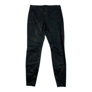MUUBAA Black Pure Lamb Leather Tapered Zippered Ankle Womens Pants Size 4
